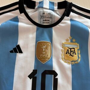 Messi Argentina Blue and White Striped Jersey